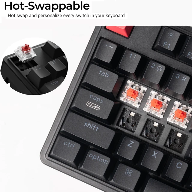 Alt view image 7 of 7 - C3 Pro QMK/VIA Custom Mechanical Keyboard, 8000 Polling Rate Hot Swappable Programmable 87 Keys Compact TKL Layout Gasket Mount, RGB Backlight Wired Gaming Keyboard with Super Red Switches