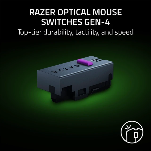 Alt view image 7 of 7 - Cobra HyperSpeed Wireless Gaming Mouse, 62g Lightweight, Black | Chroma RGB Lighting, Scroll Wheel, 26K Sensor, Gen-4 Switches (All Optical), 2.4GHz, Bluetooth & USB C