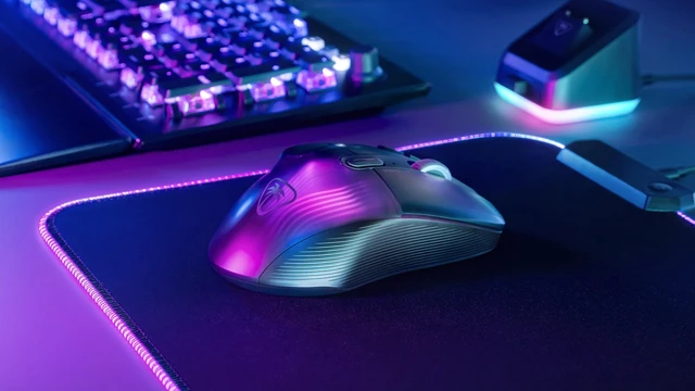 Alt view image 2 of 7 - Kone XP Air Wireless RGB Gaming Mouse for PC | 19K DPI Sensor, Rechargeable 100-Hr Battery, Charging Dock, 29 Programmable Inputs, Ergonomic, Bluetooth, 4D Wheel, Black
