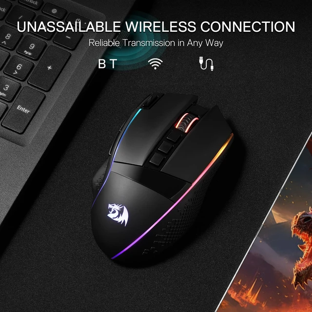 Alt view image 3 of 7 - M991 3-Mode Wireless RGB Gaming Mouse 26000 DPI Remapping Keys | Cable-Free 0 Delay, Smooth Precise Tracking, Rapid-Fire Macro Keybinds, Vibing Backlight, Ergonomic Grip Body Comfort