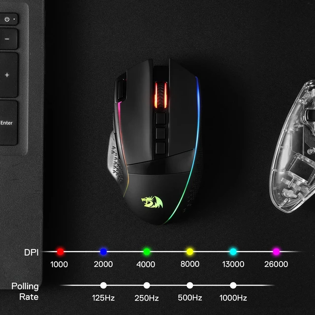 Alt view image 7 of 7 - M991 3-Mode Wireless RGB Gaming Mouse 26000 DPI Remapping Keys | Cable-Free 0 Delay, Smooth Precise Tracking, Rapid-Fire Macro Keybinds, Vibing Backlight, Ergonomic Grip Body Comfort