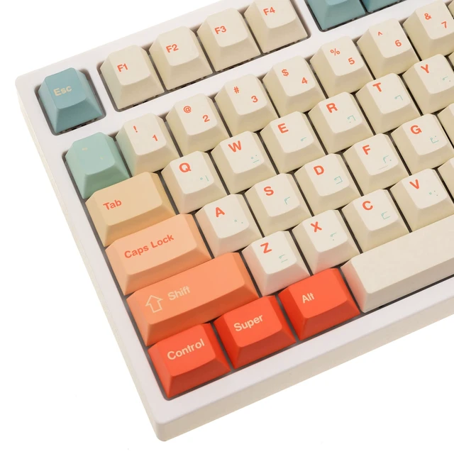 Alt view image 6 of 7 - 145 Keys Summer Love Theme Keycaps Set, Cherry Profile | PBT Dye-Sub Double-Shot Keycap Set Suitable for LK67 TK75 /87/98/104/108 ANSI Layout Mechanical Gaming Keyboard (Orange)