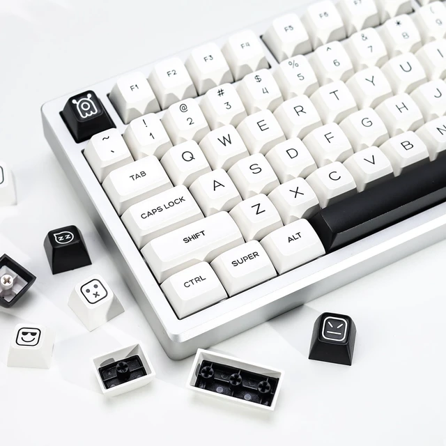 Main image of Bow Similar to SA Profile PBT Double Shot Keycap Set,160 Keys Black and White Custom Key Caps Keycaps 60 Percent for 61/64/68/84/87/100/104/108 Mechanical Keyboard