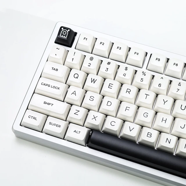 Alt view image 6 of 7 - Bow Similar to SA Profile PBT Double Shot Keycap Set,160 Keys Black and White Custom Key Caps Keycaps 60 Percent for 61/64/68/84/87/100/104/108 Mechanical Keyboard