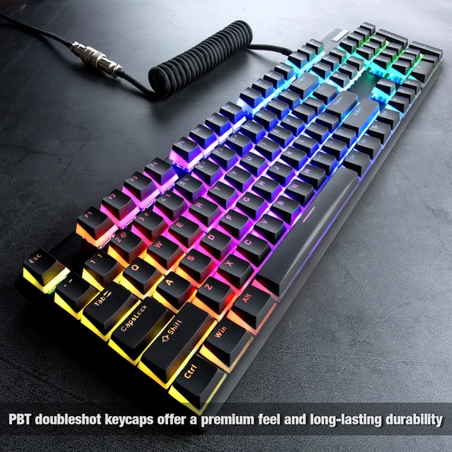 Alt view image 5 of 6 - PBT Doubleshot Keycaps for Gaming Keyboard with Cherry MX Switches, OEM Profile 112 Keys with 6.25U Space Bar, Bevel Cut Keycaps for Backlit Mechanical Keyboard with ANSI Layout, Black/White