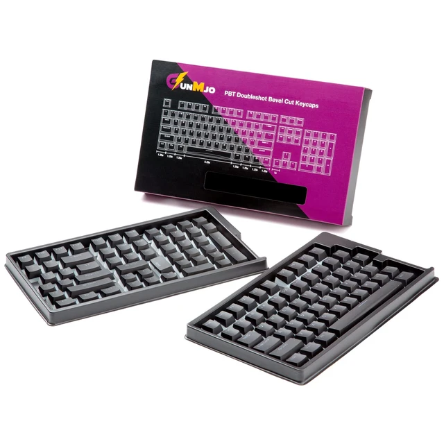 Alt view image 6 of 6 - PBT Doubleshot Keycaps for Gaming Keyboard with Cherry MX Switches, OEM Profile 112 Keys with 6.25U Space Bar, Bevel Cut Keycaps for Backlit Mechanical Keyboard with ANSI Layout, Black/White