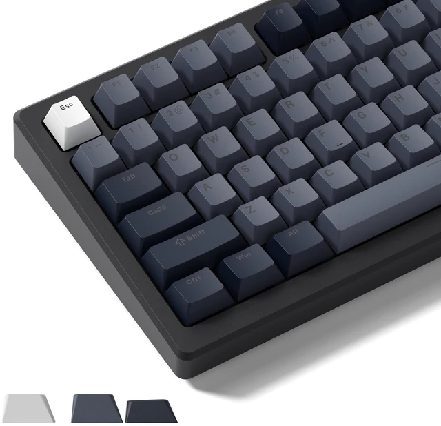 Main image of Shine Through Keycaps - PBT Keycaps for Mechanical Keyboard | 60% 75% 96% 100% Percent, Cherry Profile Key caps Universal Compatiability for Cherry Gateron MX Switches Keyboard-Gray