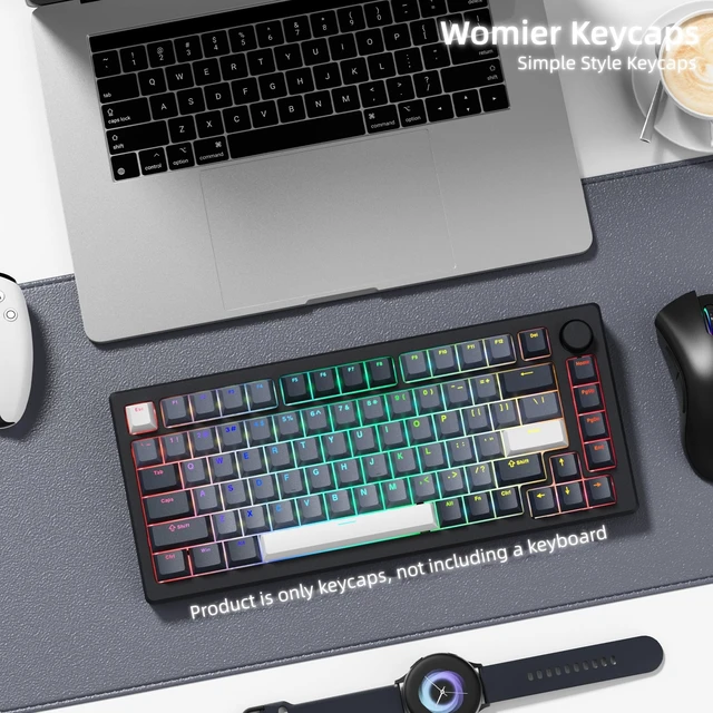Alt view image 5 of 6 - Shine Through Keycaps - PBT Keycaps for Mechanical Keyboard | 60% 75% 96% 100% Percent, Cherry Profile Key caps Universal Compatiability for Cherry Gateron MX Switches Keyboard-Gray