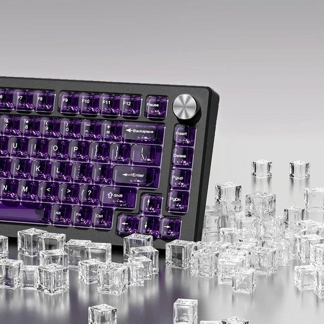 Alt view image 5 of 7 - Clear keycaps Set,Translucent Keyboard keycaps,Jelly Key caps | Shine Through keycap Glossy,Transparent MDA Profile Custom keycaps for Mx Switches Mechanical Keyboard(115-keys,Dark Purple)