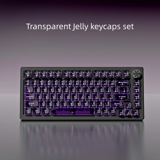 Alt view image 7 of 7 - Clear keycaps Set,Translucent Keyboard keycaps,Jelly Key caps | Shine Through keycap Glossy,Transparent MDA Profile Custom keycaps for Mx Switches Mechanical Keyboard(115-keys,Dark Purple)