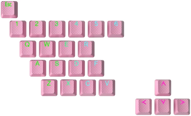 Main image of Rubber Keycap Set | Double Shot Translucent | OEM Profile for Mechanical Gaming Keyboard (Prism Pink, 23 Keys)