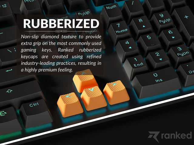 Alt view image 3 of 7 - Rubber Keycap Set | Double Shot Translucent | OEM Profile for Mechanical Gaming Keyboard (Neon Orange, 23 Keys)