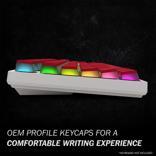 Alt view image 3 of 6 - Pudding Keycaps Set | Doubleshot PBT Keycap Set | Full 112 OEM Profile Key Set | ANSI US-Layout | for Mechanical Keyboard | Compatible with Cherry MX, Gateron, Kailh, Outemu | Red