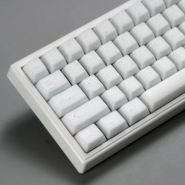Main image of Double Shot PBT keycaps White, Cherry Profile Keyboard keycaps | Jade key caps Jelly style,Custom keycaps for 60% 65% 75% 100% MX switch Mechanical Keyboard