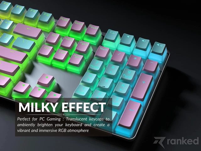 Alt view image 4 of 7 - Pudding PBT Keycaps | 112 Double Shot Translucent ANSI US & ISO Layout | OEM Profile for RGB Mechanical Gaming Keyboard (Miami)
