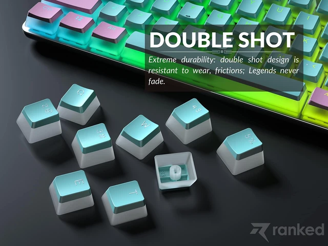 Alt view image 5 of 7 - Pudding PBT Keycaps | 112 Double Shot Translucent ANSI US & ISO Layout | OEM Profile for RGB Mechanical Gaming Keyboard (Miami)