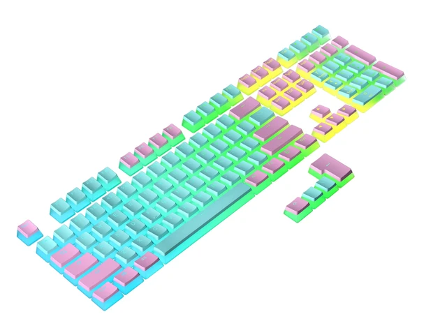 Alt view image 7 of 7 - Pudding PBT Keycaps | 112 Double Shot Translucent ANSI US & ISO Layout | OEM Profile for RGB Mechanical Gaming Keyboard (Miami)
