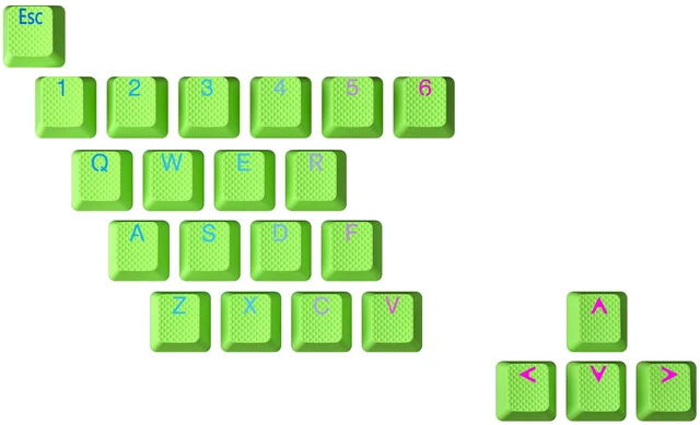 Main image of Rubber Keycap Set | Double Shot Translucent | OEM Profile for Mechanical Gaming Keyboard (Neon Green, 23 Keys)