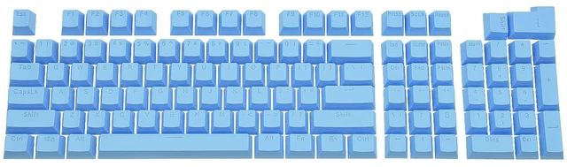 Alt view image 4 of 7 - Mechanical Keyboard Keycaps, 104-Key ABS Key Caps (Light Blue)