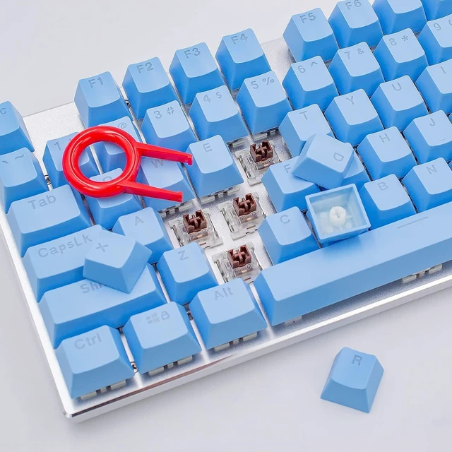 Alt view image 3 of 7 - Mechanical Keyboard Keycaps, 104-Key ABS Key Caps (Light Blue)