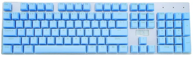 Alt view image 2 of 7 - Mechanical Keyboard Keycaps, 104-Key ABS Key Caps (Light Blue)