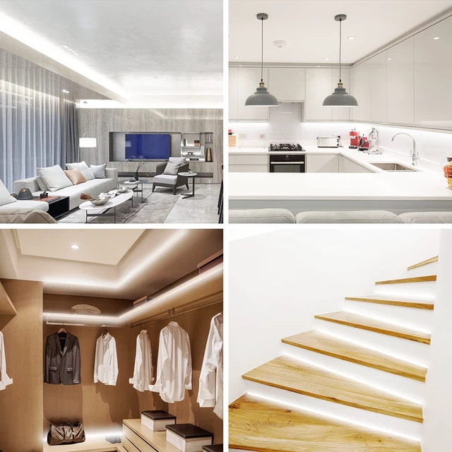 Alt view image 5 of 6 - White LED Strip Lights, 50ft Dimmable 6500K Lights for Mirror | Daylight White, Strong Adhesive, Knob Control, Flexible 24V Led Lights for Kitchen Cabinets, Bedroom