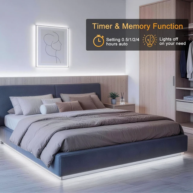 Alt view image 4 of 7 - 16.4ft 150 LEDs Strip Lights 6000k, 8 Modes USB Cuttable Led Light Strip Dimmable, Led Tape Light for Bedroom, TV Backlight, Mirror, Kitchen Decoration