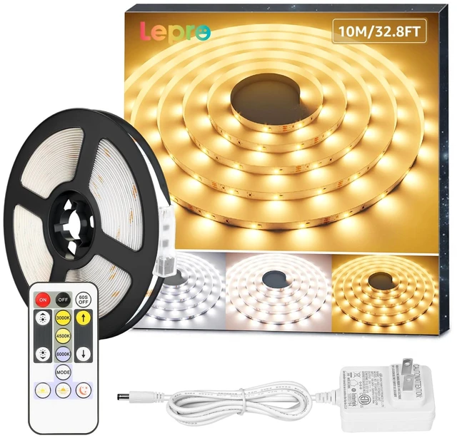 Main image of LED Tunable White Strip Light, Warm to Cool White,32.8ft Dimmable Bright LED Tape Lights, 600 LEDs 2835, Strong 3M Adhesive, Not Cuttable, Suitable for Christmas Decorations, Home, Bedroom