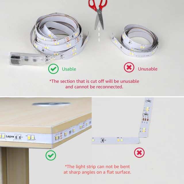 Alt view image 6 of 7 - LED Tunable White Strip Light, Warm to Cool White,32.8ft Dimmable Bright LED Tape Lights, 600 LEDs 2835, Strong 3M Adhesive, Not Cuttable, Suitable for Christmas Decorations, Home, Bedroom