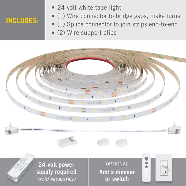 Alt view image 2 of 7 - RibbonFlex Pro 24V White LED Strip Lights 30 LED/m, 3000K, 32.8 ft 144250