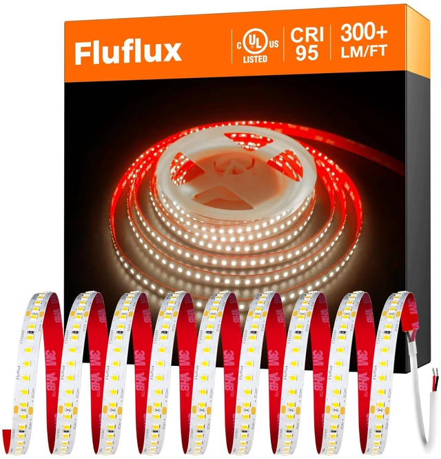 Main image of 24V 2835 SMD LED Strip Light, UL Listed, 32.8ft, 3500K, 344lm/ft | CRI 95+ tape lights; high density 48 LEDs/ft; 2.6W/ft, VHB backing; dimmable, cuttable; high efficacy; No power supply