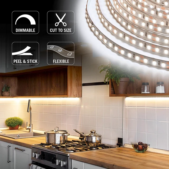 Alt view image 3 of 7 - RibbonFlex Pro 12V White LED Strip Lights 120 LED/m, 3000K, 32.8 ft, 143250