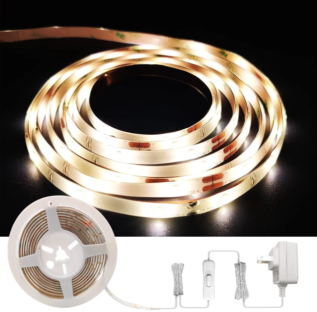 Main image of LED Strip Lights, 8ft LED Light Strip, 12V 4000K Neutral White Tape Light with PU Coating, LED Lights for Bedroom, Kitchen, Mirror, Home Decor, ETL Listed