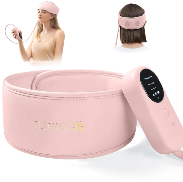 Main image of Head Massager,Scalp Massager,Relief Headaches,Fatigue,Stress,Sleep aid,Hangover with Airbag Kneading,Constant Temperature Hot Compress for Head (Pink)