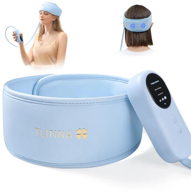 Main image of Head Massager,Scalp Massager,Relief Headaches,Fatigue,Stress,Sleep aid,Hangover with Airbag Kneading,Constant Temperature Hot Compress for Head (Sky Blue)