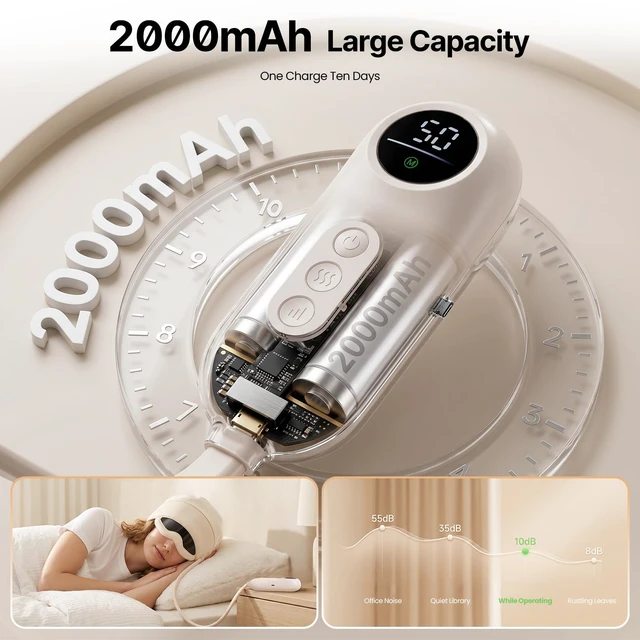 Alt view image 5 of 6 - Head and Eye Massager 2 in 1 Electric Head Massager Rechargeable | 6 Zone Kneading, 6 Level Heat, Remote Controller, Portable with View Window, Soothes Head Tension Tired Eyes
