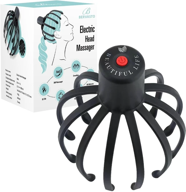 Main image of Head Massager Scalp Electric 3 Modes Stress Relax Rechargeable Portable | 360 Degree Head Massager Cordless Portable, Head Scratcher for Stress Relax