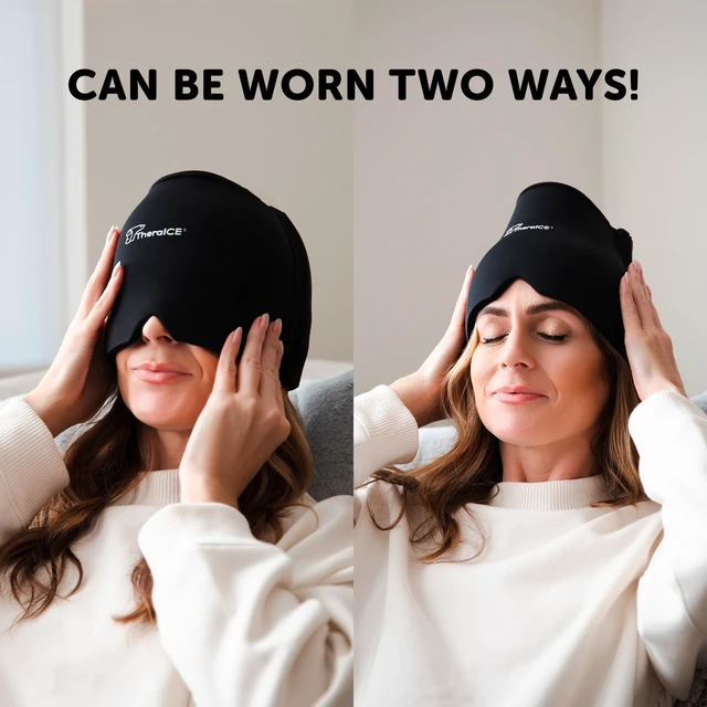 Alt view image 6 of 7 - Migraine Relief Cap, Headache Hat Ice Pack Mask, Cooling Head Wrap | Soothing Cold Compress Gel for Sinus Tension, Stress, Hangover and Puffy Eyes, a Great Birthday Gift for Mom or Her