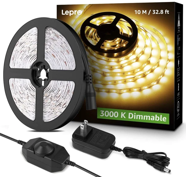 Main image of LED Strip Light, 32.8Ft Dimmable Vanity Lights, 3000K Super Bright LED Tape Lights, 420 LEDs SMD 2835, Strong 3M Adhesive, Suitable for Home, Kitchen, Under Cabinet, Bedroom, Warm White
