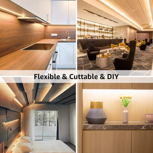 Alt view image 4 of 7 - LED Strip Light, 32.8Ft Dimmable Vanity Lights, 3000K Super Bright LED Tape Lights, 420 LEDs SMD 2835, Strong 3M Adhesive, Suitable for Home, Kitchen, Under Cabinet, Bedroom, Warm White