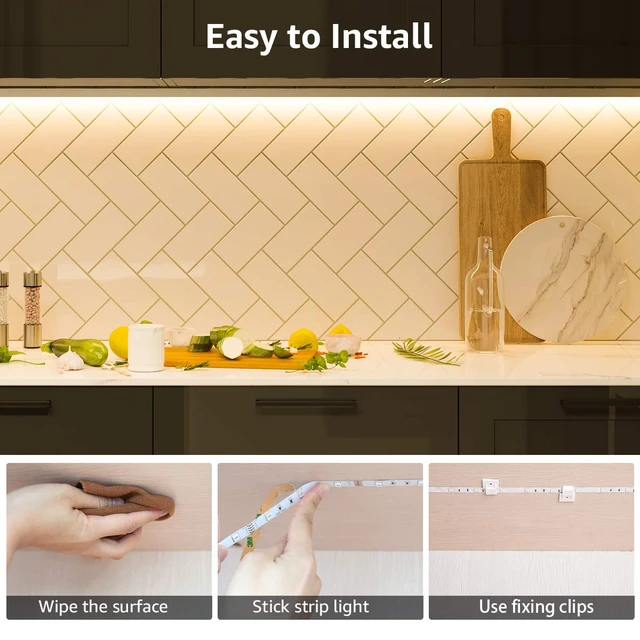Alt view image 6 of 7 - LED Strip Light, 32.8Ft Dimmable Vanity Lights, 3000K Super Bright LED Tape Lights, 420 LEDs SMD 2835, Strong 3M Adhesive, Suitable for Home, Kitchen, Under Cabinet, Bedroom, Warm White