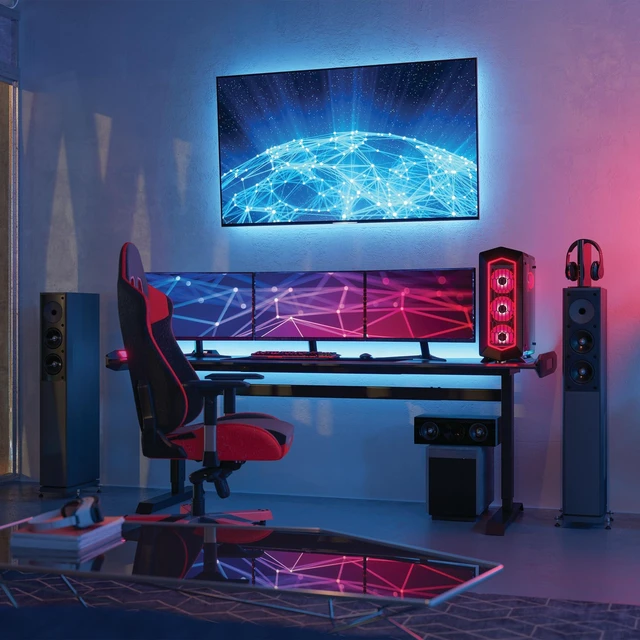 Alt view image 6 of 7 - Smart Light Strip 16FT, Ultrathin RGBW Color Chasing LED Light Strip, 2.4GHz Wi-Fi Enabled, Works with Alexa and Google Home Assistant, Remote Control, (0.4in x 192in) TAPE192/CHASE/AG