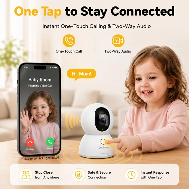 Alt view image 5 of 7 - 4K Indoor Cameras for Home Security, Pet Camera with Phone App, Indoor Security Camera with AI Human & Pet Detection, 360° Pan Tilt, Auto Tracking, Night Vision, Two-Way Audio, Compatible with Alexa