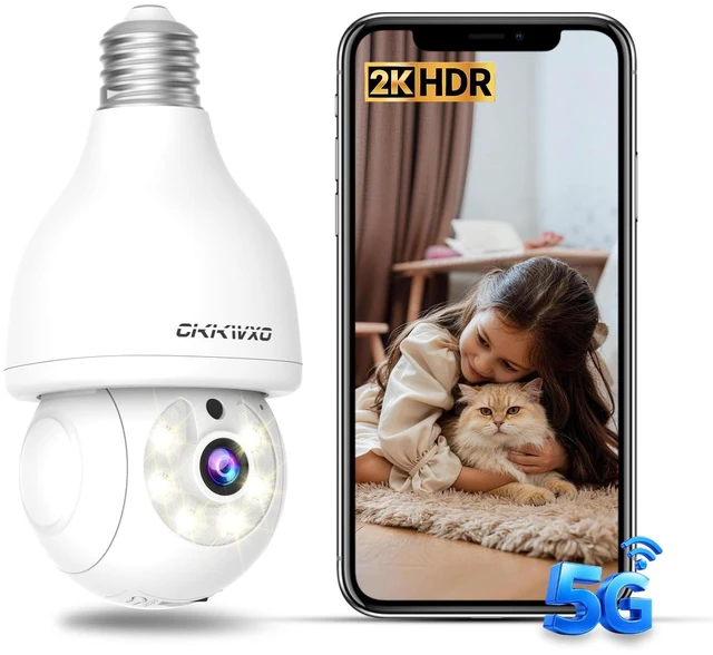 Main image of 2K Wireless Light Bulb Camera, 2.4&5G WiFi Bulb Security Camera | 360° Motion Detection,Two-Way Talk,Full-color Night Vision,24/7 Recording,Smart Alerts,Work With Alexa & Google Assistant