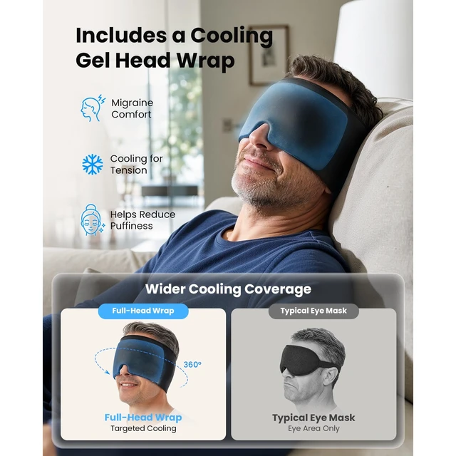 Alt view image 3 of 7 - Eye Massager with Heat and Cooling, FSA Eligible HSA Birthday Gifts for Women Men, Heated Eye Massager for Migraine, Heated Eye Mask for Dry Eye Head Tension and Stress Relief