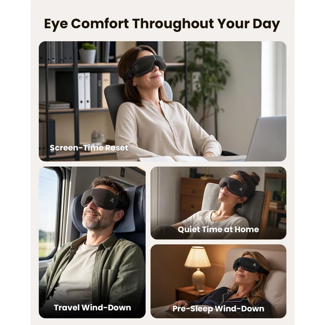 Alt view image 7 of 7 - Eye Massager with Heat and Cooling, FSA Eligible HSA Birthday Gifts for Women Men, Heated Eye Massager for Migraine, Heated Eye Mask for Dry Eye Head Tension and Stress Relief