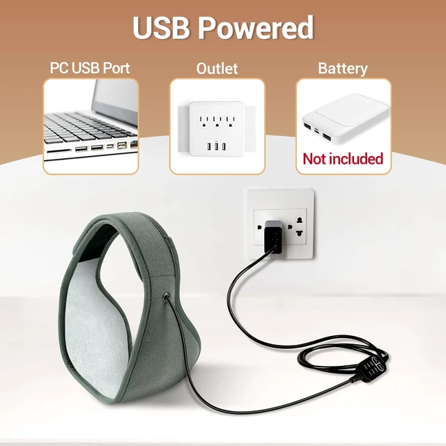 Alt view image 3 of 7 - Face Heating Pad for TMJ Relief, Jaw Chin, Wisdom Teeth Recovery | Heated Face Mask with 3 Heat Time Settings, USB Electric Wearable, Heated Wrap for Oral and Facial Surgery