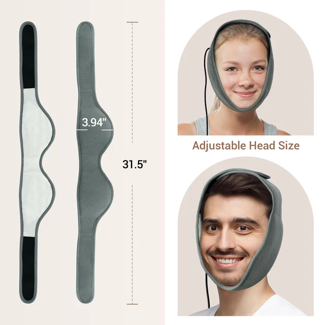 Alt view image 4 of 7 - Face Heating Pad for TMJ Relief, Jaw Chin, Wisdom Teeth Recovery | Heated Face Mask with 3 Heat Time Settings, USB Electric Wearable, Heated Wrap for Oral and Facial Surgery