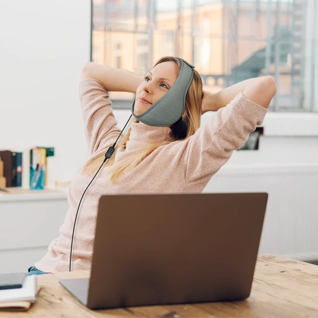 Alt view image 7 of 7 - Face Heating Pad for TMJ Relief, Jaw Chin, Wisdom Teeth Recovery | Heated Face Mask with 3 Heat Time Settings, USB Electric Wearable, Heated Wrap for Oral and Facial Surgery
