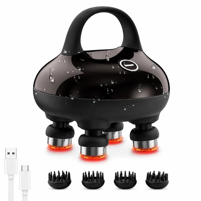 Main image of 2026 Upgraded Heated Scalp Massager with Red Light, Wireless Rechargeable Head Massager for Hair Growth & Stress Relax at Home,Office & Travel, 3 Modes, Low Noise for Men Women